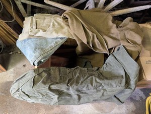 Canvas Tent Fabric Bundle in Wooden Crate