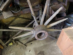 Antique Wooden Wagon Wheel