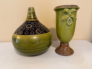 Green Stoneware Vases