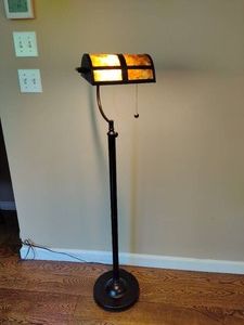 Tiffany Style Amber Glass Floor Lamp