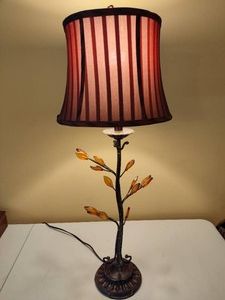 Beautiful Amber Resin Leaf Table Lamp