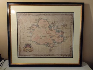 Framed map of Antigua