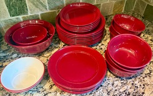 Set of Red Mainstays Dishes