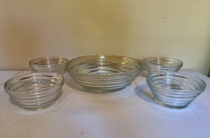 Heavy Glass Salad Serving Set