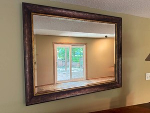 Copper and Gold Tone Beveled Mirror