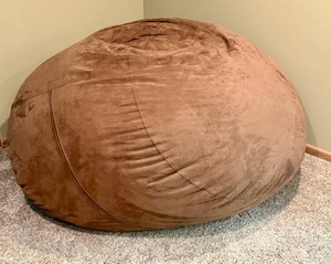 Large Brown Foam Filled Bean Bag Chair