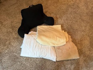 Assorted Bedding and Bed Rest Pillow