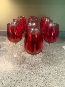 Set of Ten Red Wine Glasses