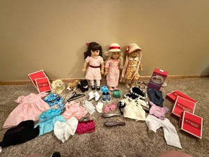 Large Lot of American Girl Dolls, Clothes and Accessories