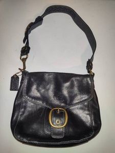Coach Black Bleeker Front Flap Shoulder Bag