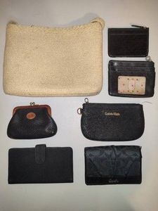 Assortment of Wallets (CoachCalvin KleinEtc)  Talbots Straw Purse