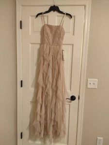 Champagne Colored Strappy Gown New wTags (Size 5).