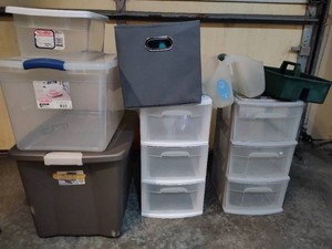 Assorted Storage BinsBasketsDrawers