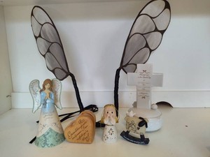 Angel Themed Figurines, Wings & Trinket Box