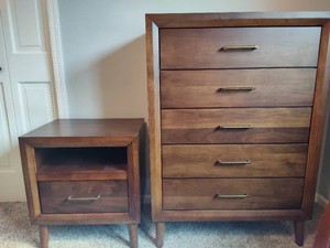 MCM Style Dresser & Side Table