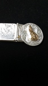 Montana Silver money clip with a howling wolf