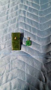 Jade Bolo tie bar and Emerald Beryl stone pendant