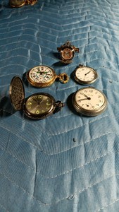 4 Mens and 1 Womens Pocket Watch