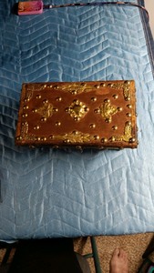Wooden Box whammered brass details