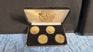 4 - 2000 Grand Casino Gold Plated Coins with Presentation Box