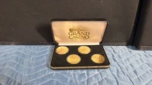 4 - 1997-1998 Grand Casino Gold Plated Coins with Presentation Box