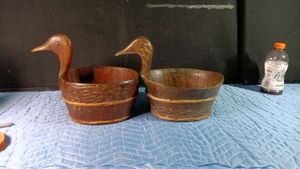 2 wooden duck baskets