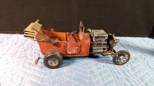 Vintage handcrafted metal Hot rod model