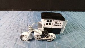 Sees Candies diecast metal motorcycle and delivery sidecar toy
