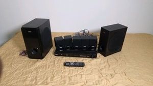 RCA DVD system ( DVD player, 5 small speakers and 2 big speakers and remote)