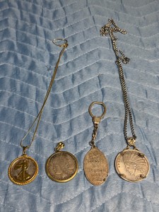 3 - Coin Pendants and 1 Key Chain - see description for more info