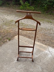 vintage mid-century modern valet stand (often called a silent butler or dressboy)