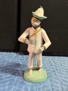 vintage musician monkey crafted from resin with metal clothing - see description for more info
