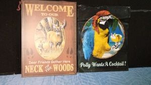 2 Metal signs