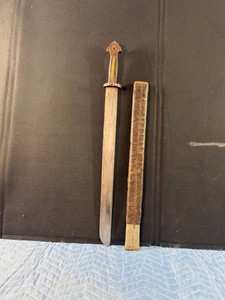 Vintage Bhutanese Patag (also spelled patang), a traditional single-edged short sword from the Kingdom of Bhutan with sheath - see description for more info
