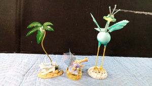 3 metal ceramic figurines (1 is all metal)