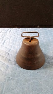 Working primitive cowbell antique metal rustic barn farm country decor