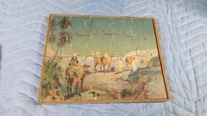 Signed wooden puzzle of the late 1920s that appears to be by Marice Holst. A lithograph produced in the US