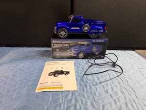 AudioBox Retro Ride portable speaker designed to look like a blue vintage pickup truck.