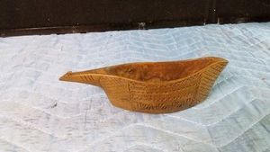 Vintage hand-carved Yugoslavian Shephards cup with a horse head handle often carved from olive wood