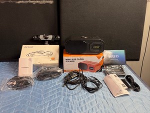 BCUOZ 1080P Dash Cam, Wireless Clock Speaker and Universal GPS Speedometer