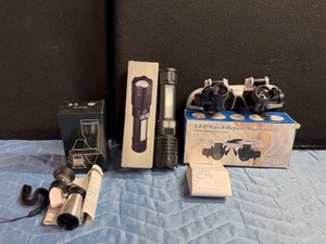 Monocular, LED Flashlight, LED Watch Repair Magnifier