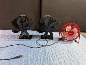 2 - 6-blade, heat-powered fireplace fan designed for wood-burning stoves & 1 USB Comfort Zone Fan