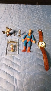 1973 Superman, Mickey mouse watch, and other Disney Characters