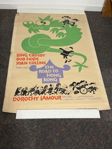 Original 1962 United States theatrical movie poster for the classic musical comedy film The Road to Hong Kong - see description below for more info