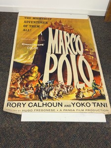 Original theatrical movie poster for the 1962 adventure film Marco Polo, starring Rory Calhoun and Yoko Tani
