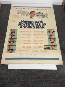 Original US theatrical movie poster for the 1962 film Hemingways Adventures of a Young Man