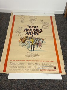 Original vintage theatrical release poster for the 1962 musical film adaptation of The Music Man, starring Robert Preston and Shirley Jones.