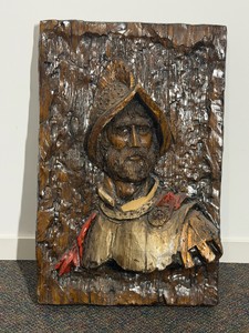 Vintage 3D Spanish Conquistador wall art sculpture manufactured by Vanguard Studios - see description for more info