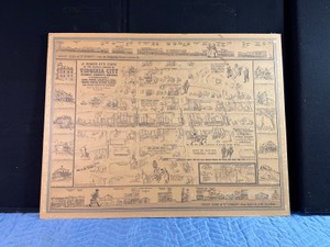 1954 pictorial map titled A Birds Eye View of the Central Portion of Virginia City, Storey County, Nevada.