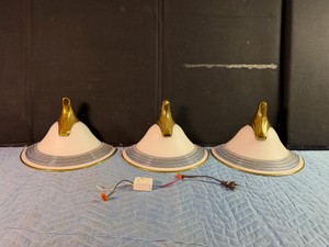 3 - Hollywood Regency style plastic wall sconces